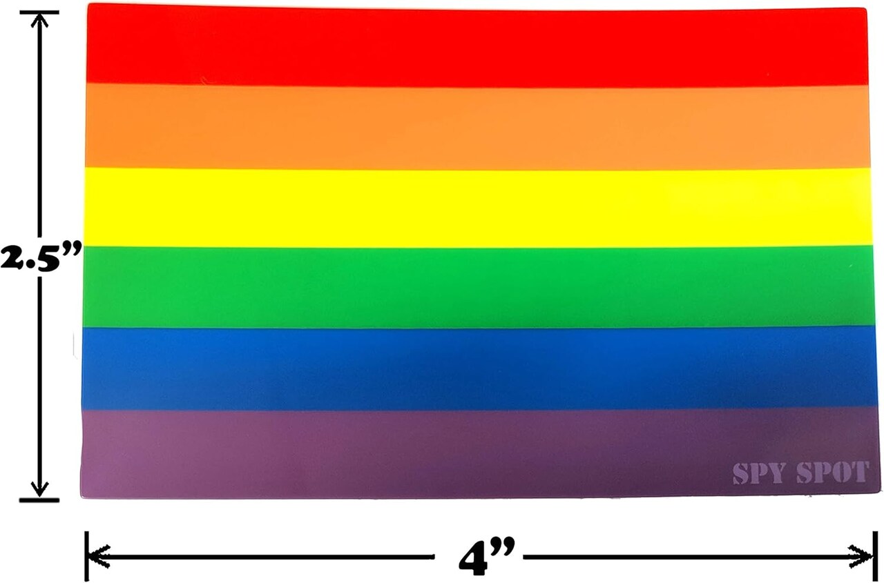 LGBT Rainbow Flag | Set of 4 | 4" x 2.5" | Decal Car Sticker Gay Pride Lesbian Bisexual Transgender Vinyl UV Resistant Weatherproof